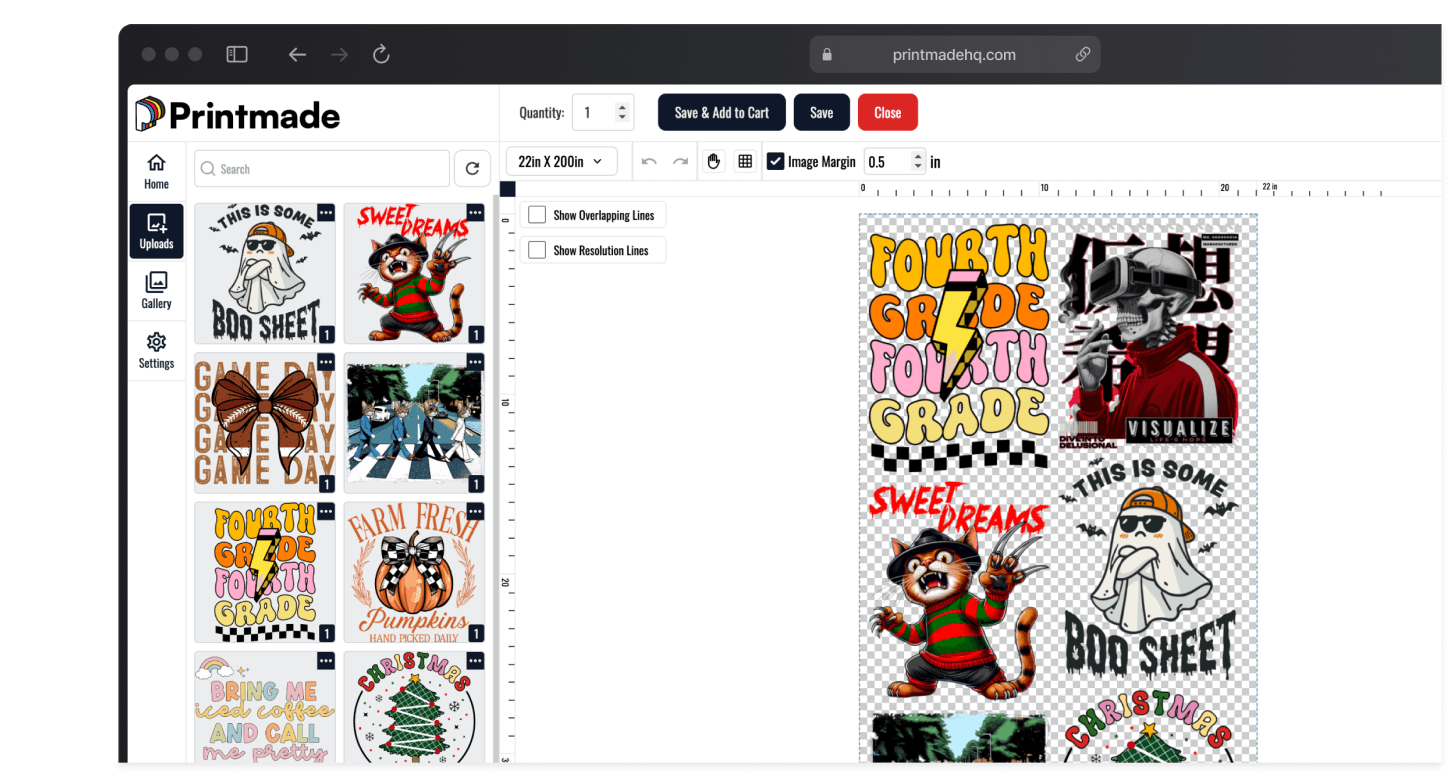 DTF Transfers by Size